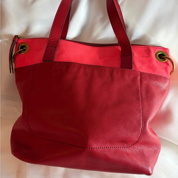 Fossil Purse Keely Handbag Large Tote Bag Red Pink Multi-Color - Picture 8 of 13